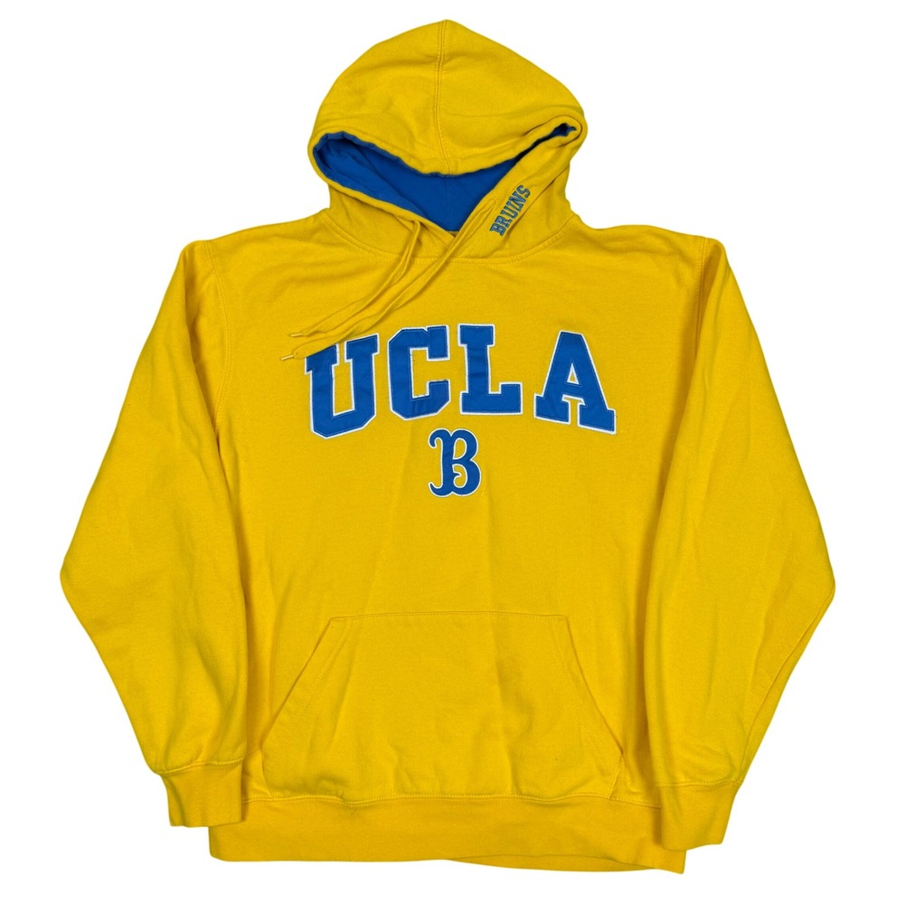 UCLA Bruins Stadium Athletics Hoodie Size L 24x26 Pullover Yellow Blue College